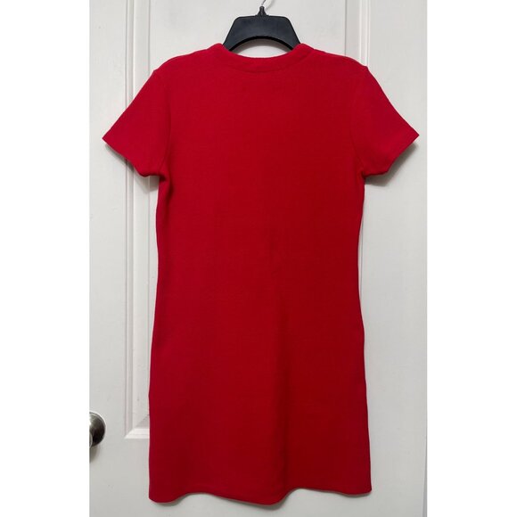 Reformation Caroline Lace-Up Neck Short-Sleeve Mini Dress in Red Size XS - Picture 7 of 13